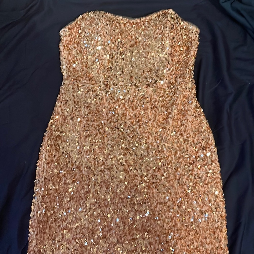 Pink Strapless Glitter Dress